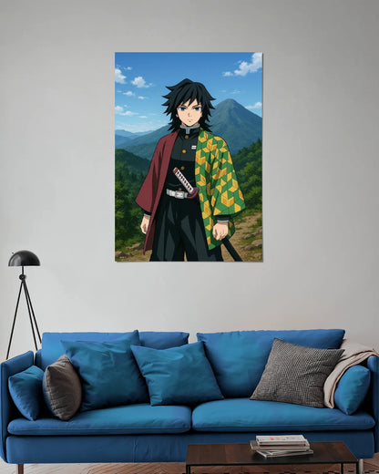 Giyu Tomioka Water Hashira Anime Wall Poster | Demon Slayer Art