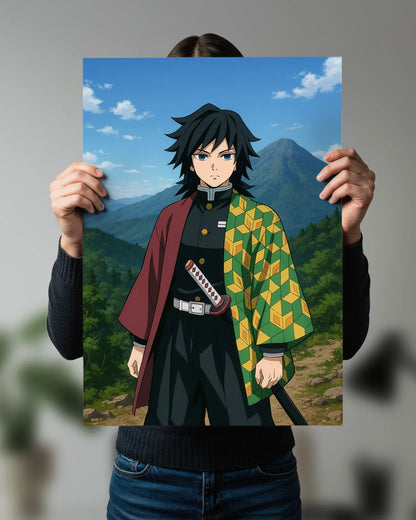 Giyu Tomioka Water Hashira Anime Wall Poster | Demon Slayer Art