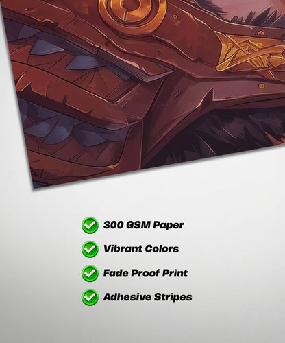 Kratos God of War Poster | Legendary Warrior Gaming Wall Art