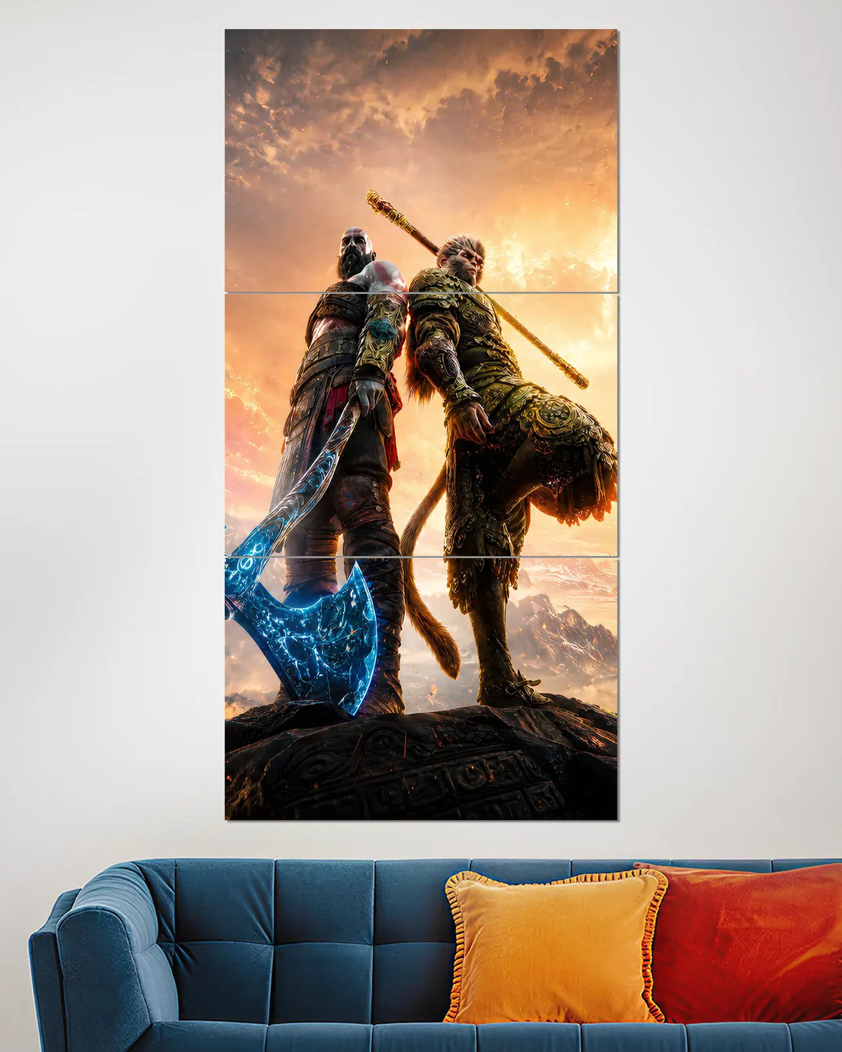 Kratos Monkey King Split Wall Poster | Gaming Wall Art