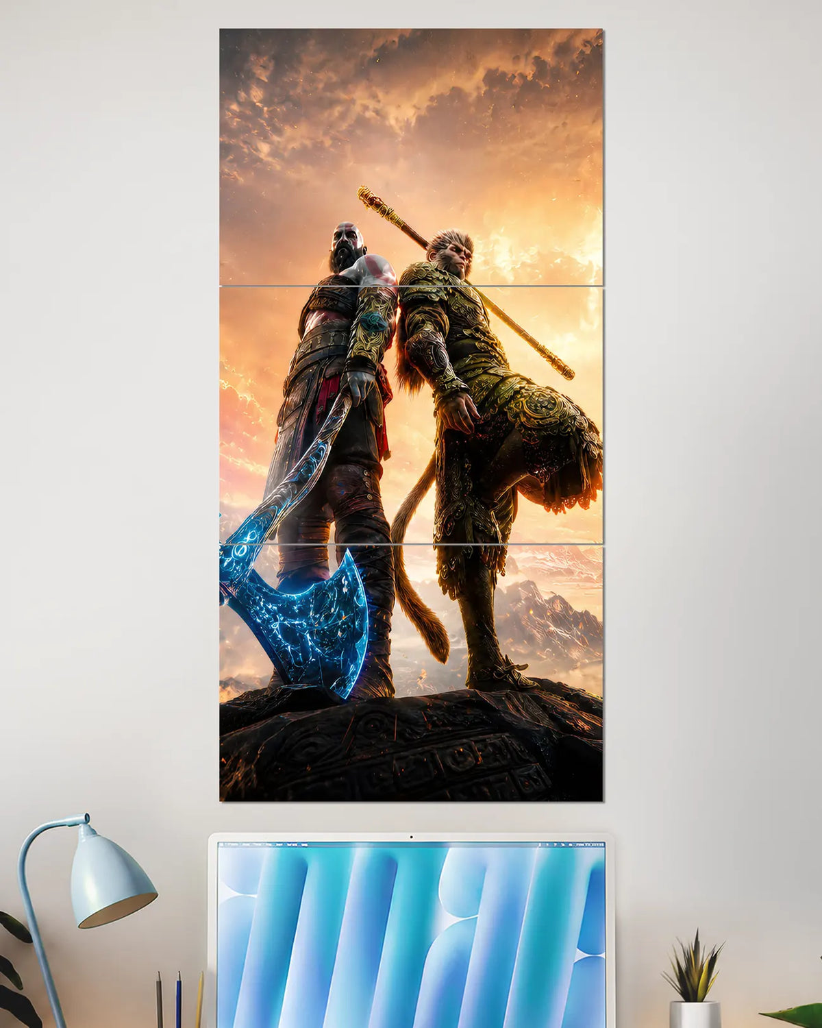 Kratos Monkey King Split Wall Poster | Gaming Wall Art