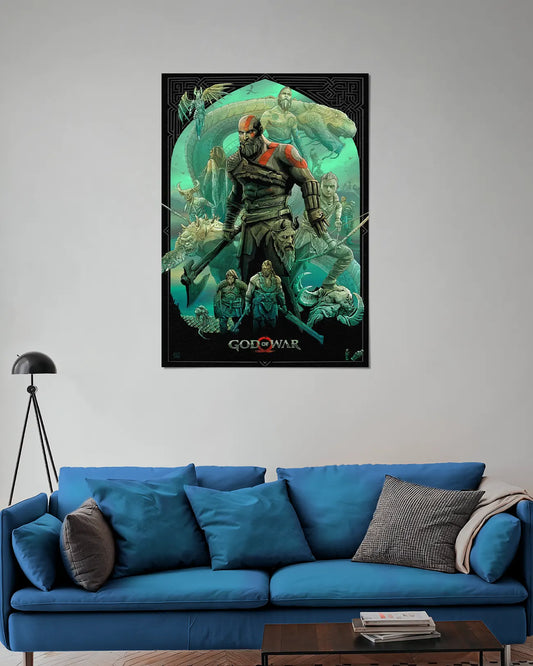 Kratos God of War Wall Poster | Norse Warrior Art