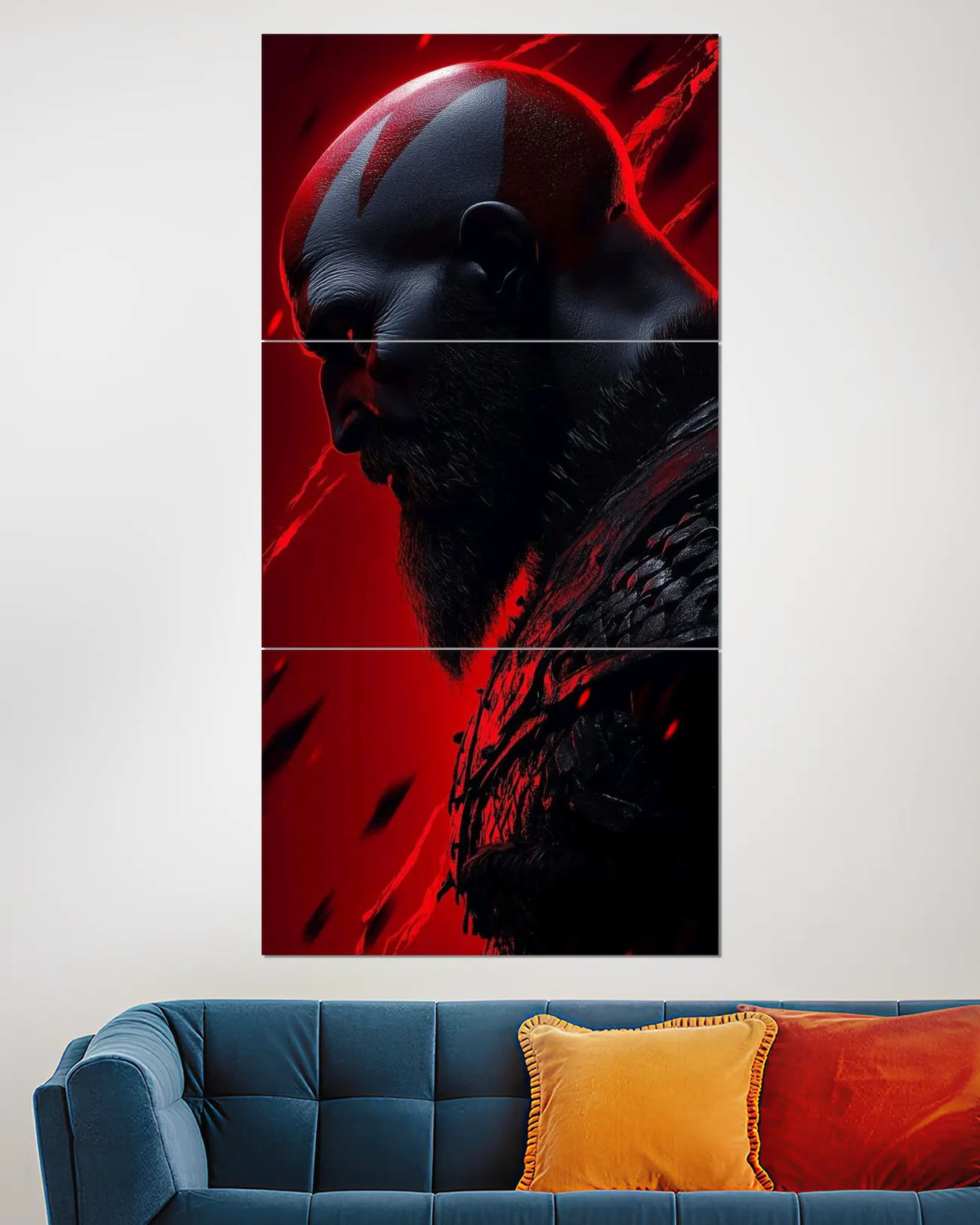 Kratos God of War Red Split Wall Poster | Gaming Wall Art
