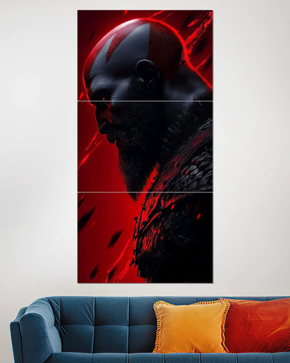 Kratos God of War Red Split Wall Poster | Gaming Wall Art