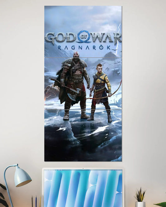 God of War Ragnarok Kratos Atreus Split Wall Poster | Gaming Wall Art