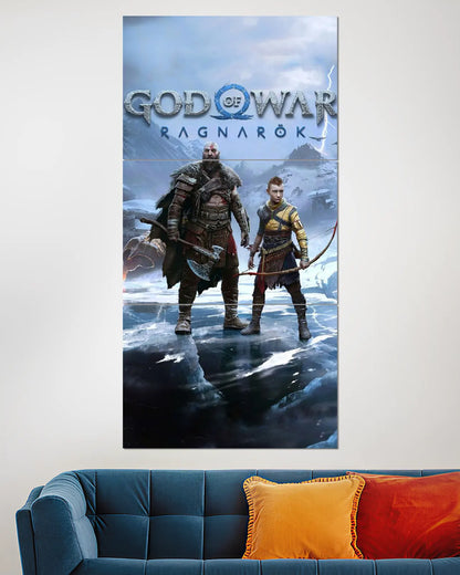 God of War Ragnarok Kratos Atreus Split Wall Poster | Gaming Wall Art