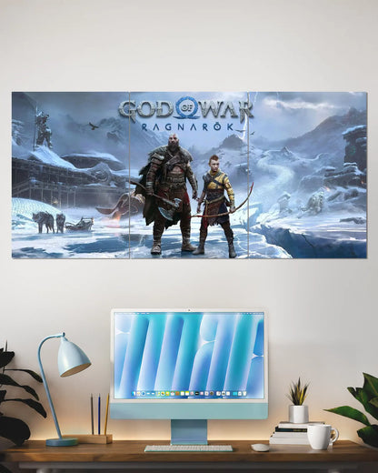 God of War Ragnarok Kratos Atreus Split Wall Poster | Gaming Wall Art