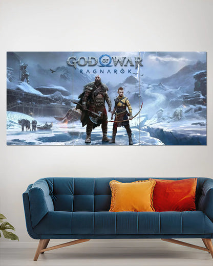 God of War Ragnarok Kratos Atreus Split Wall Poster | Gaming Wall Art