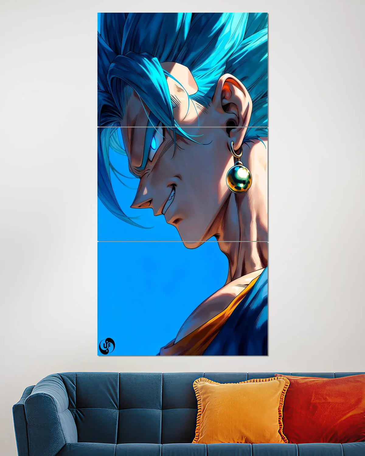 Gogeta Blue Close-Up Split Wall Poster | Dragon Ball Anime Art