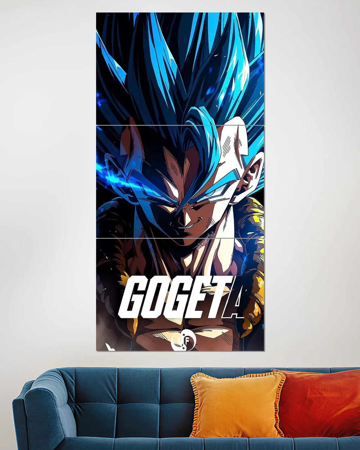 Gogeta Super Saiyan Blue Split Wall Poster | Dragon Ball Wall Art