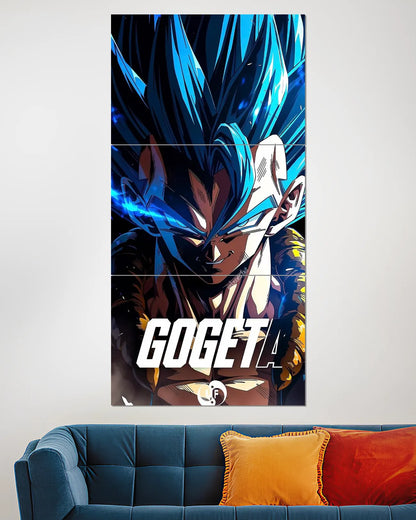 Gogeta Super Saiyan Blue Split Wall Poster | Dragon Ball Wall Art