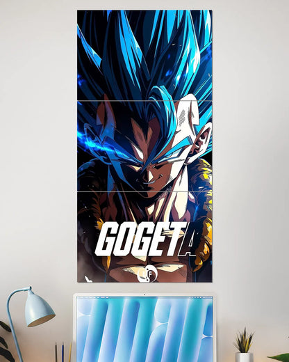 Gogeta Super Saiyan Blue Split Wall Poster | Dragon Ball Wall Art