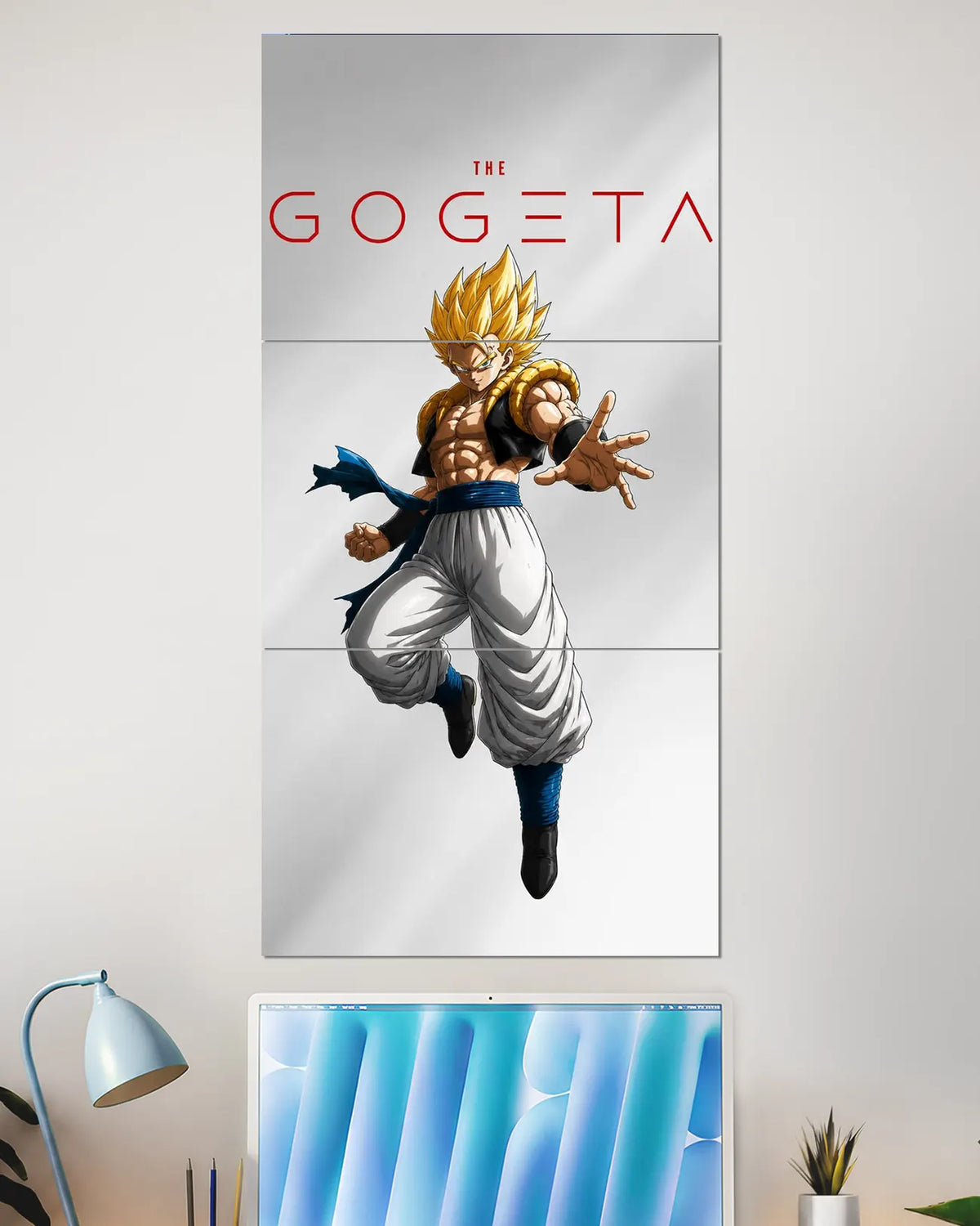 Gogeta Super Saiyan Split Wall Poster | Dragon Ball Anime Art