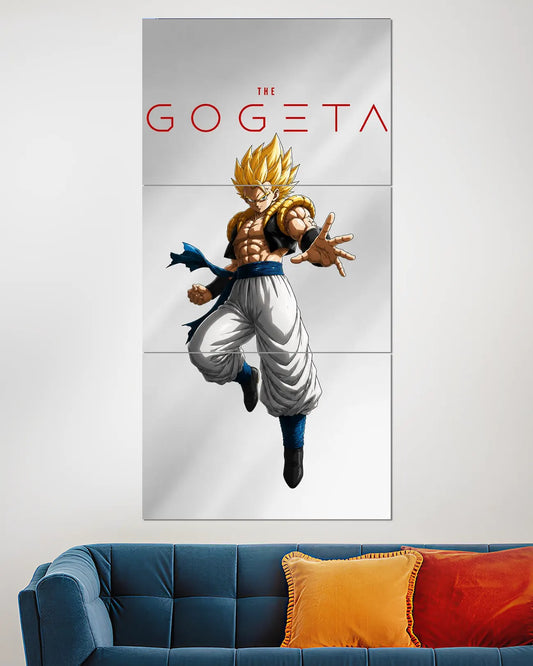 Gogeta Super Saiyan Split Wall Poster | Dragon Ball Anime Art