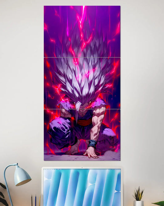 Gohan Beast Purple Energy Split Wall Poster | Dragon Ball Anime Art