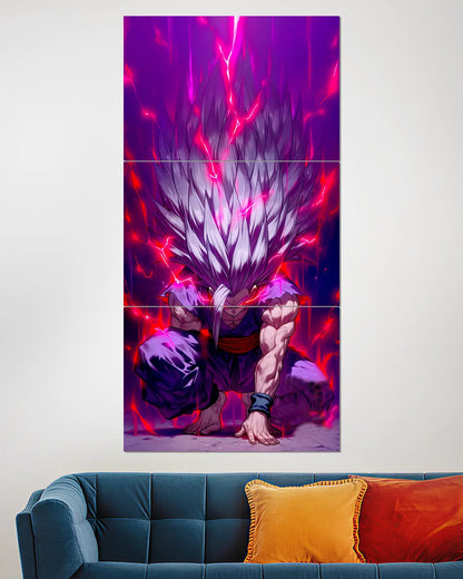 Gohan Beast Purple Energy Split Wall Poster | Dragon Ball Anime Art