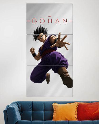 Gohan The Warrior Split Wall Poster | Dragon Ball Anime Art