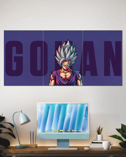 Gohan Ultra Instinct Split Wall Poster | Dragon Ball Anime Art