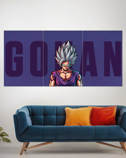 Gohan Ultra Instinct Split Wall Poster | Dragon Ball Anime Art