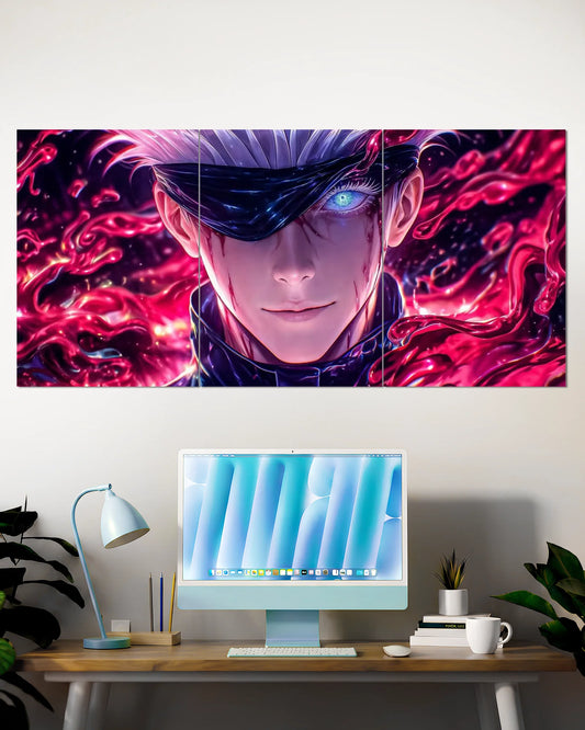 Satoru Gojo Limitless Awakening Split Wall Poster