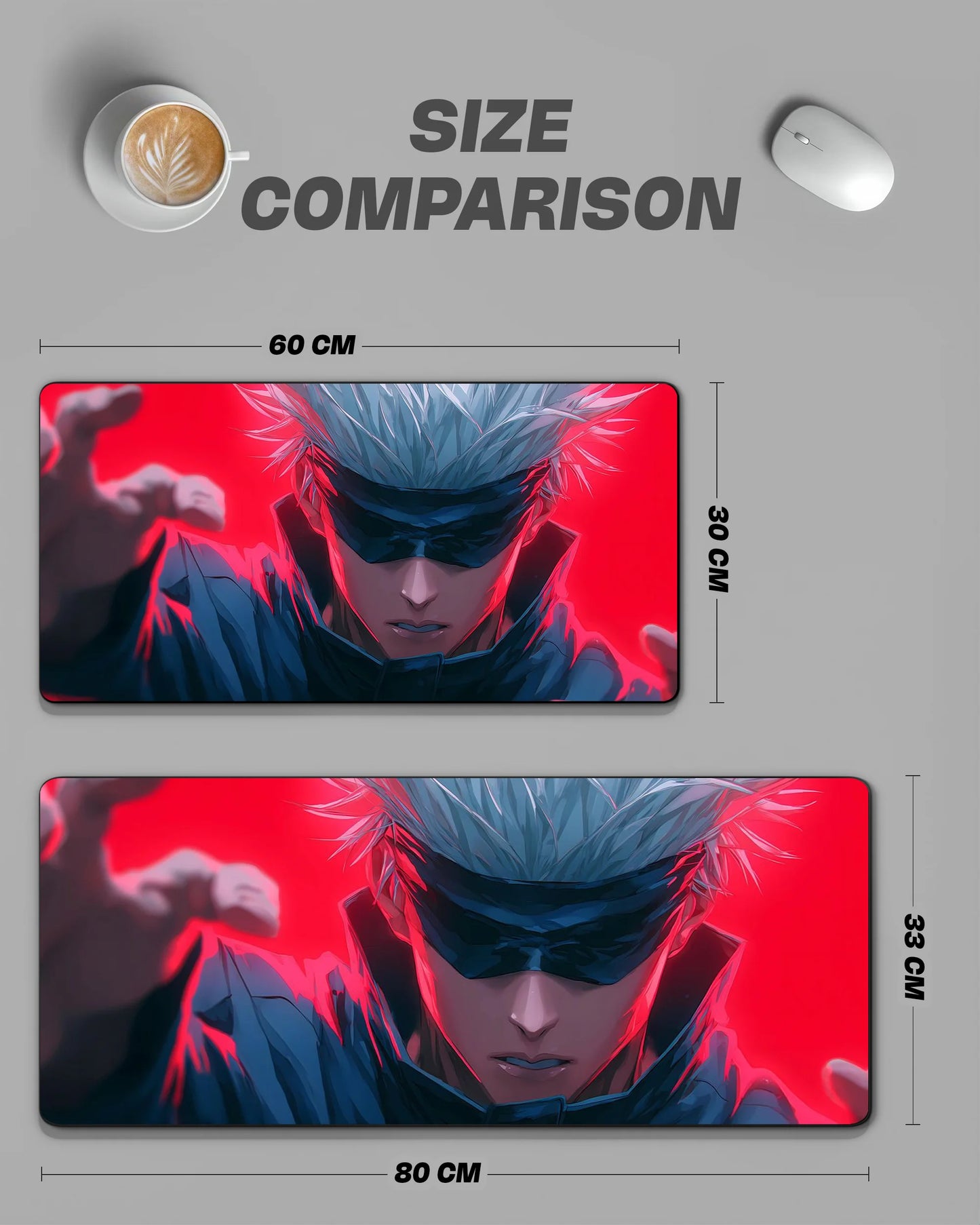 Gojo Satoru Desk Mat | Jujutsu Kaisen Anime Extended Gaming & Office Mouse Pad