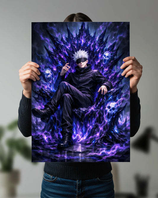 Satoru Gojo Shadow Throne Poster | Jujutsu Kaisen Anime Wall Art