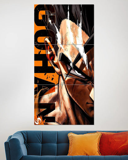 Goku Ultra Instinct Split Wall Poster | Dragon Ball Anime Art