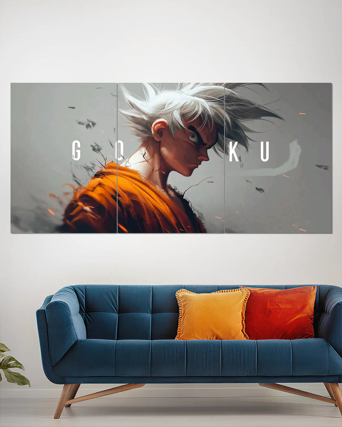 Goku Ultra Instinct Silver Split Wall Poster | Dragon Ball Anime Art