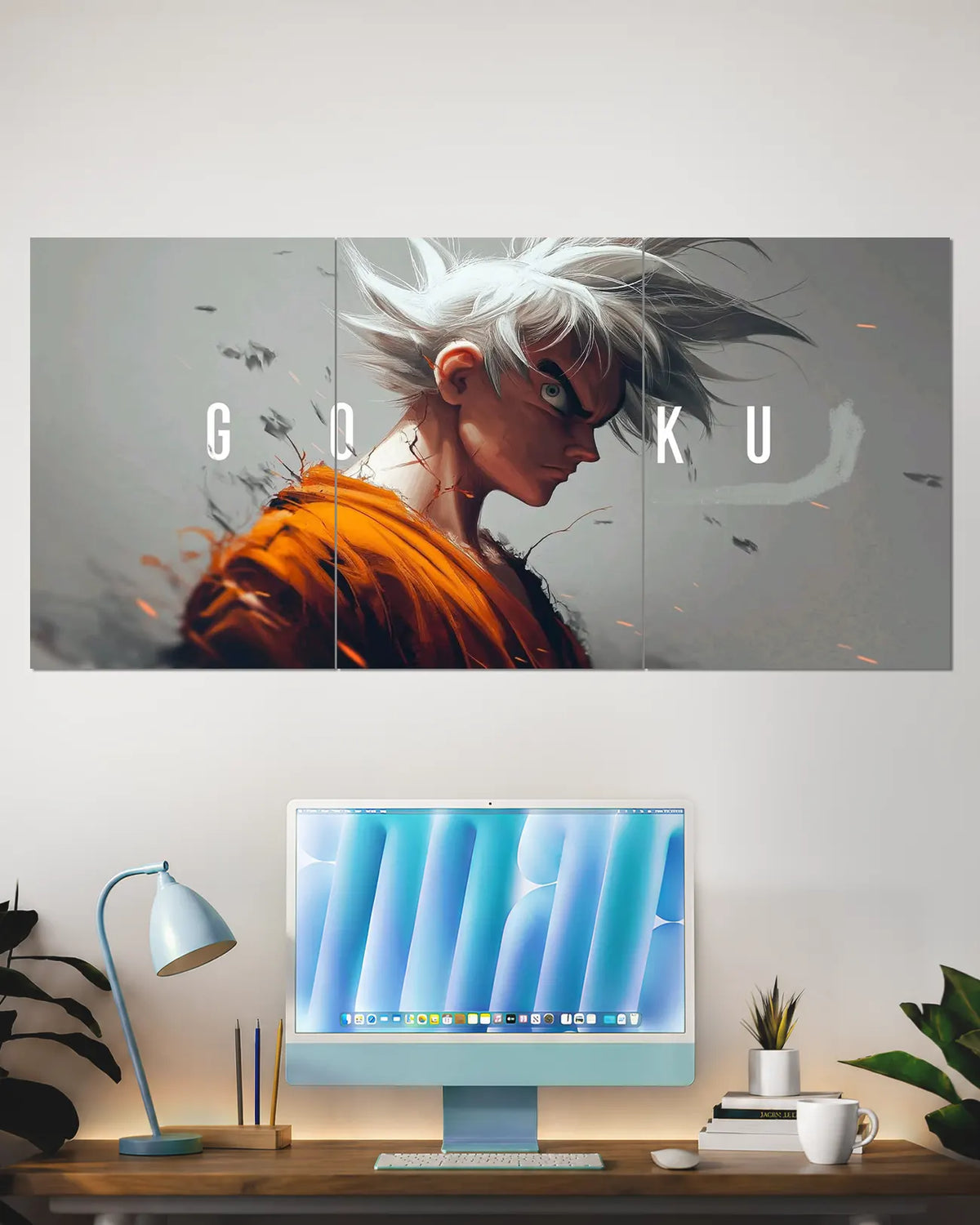 Goku Ultra Instinct Silver Split Wall Poster | Dragon Ball Anime Art