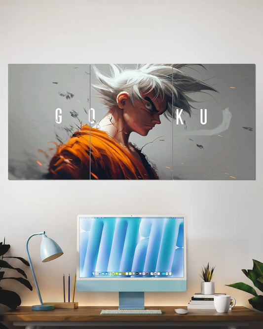 Goku Ultra Instinct Silver Split Wall Poster | Dragon Ball Anime Art