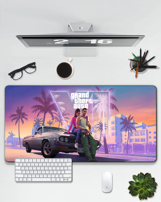 GTA VI Desk Mat | Grand Theft Auto 6 Extended Gaming & Office Mouse Pad