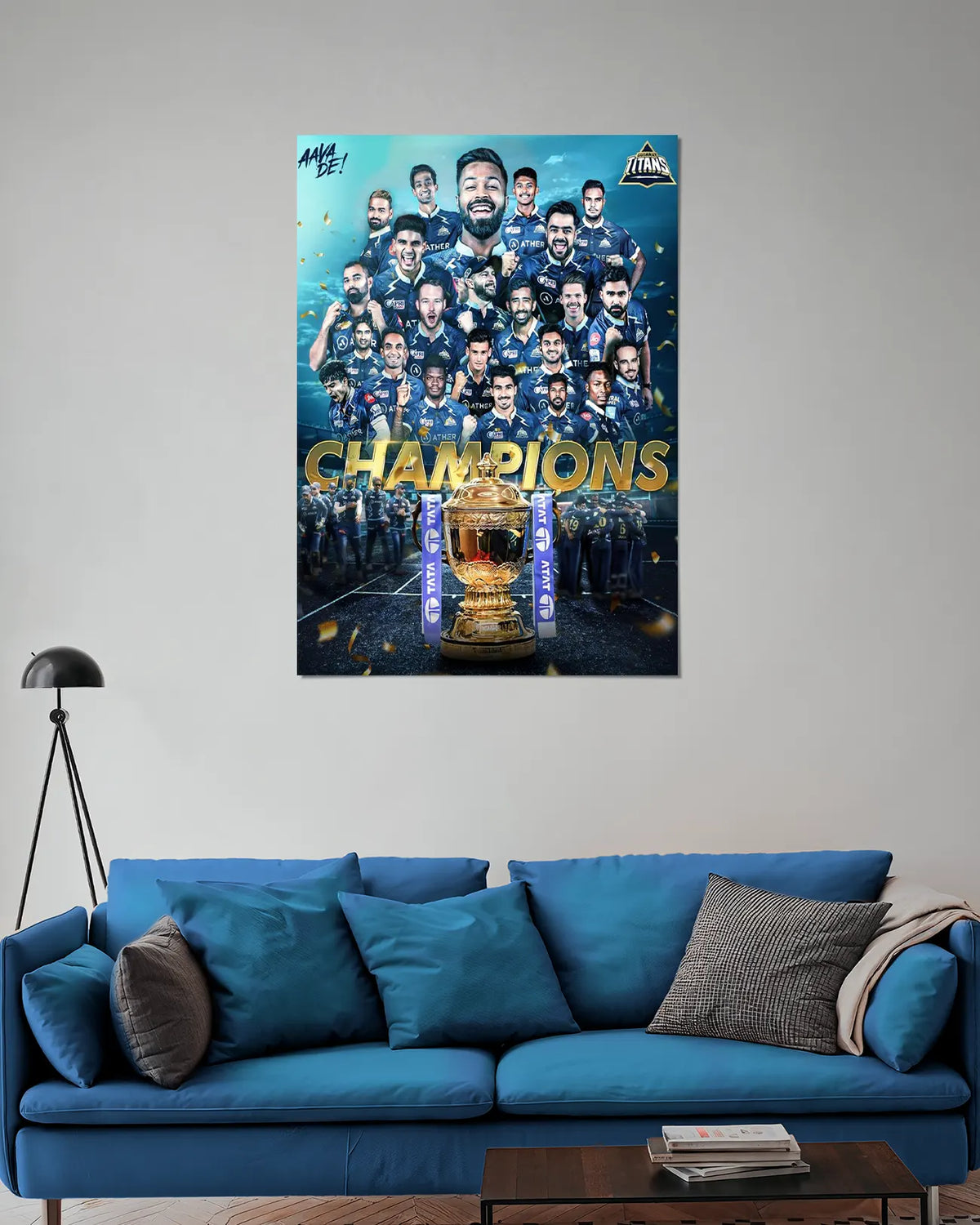 Gujarat Titans Champions IPL Trophy Wall Poster | Team Art