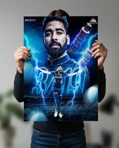 Gujarat Titans Cricket Wall Poster | Mohammed Siraj Wall Art