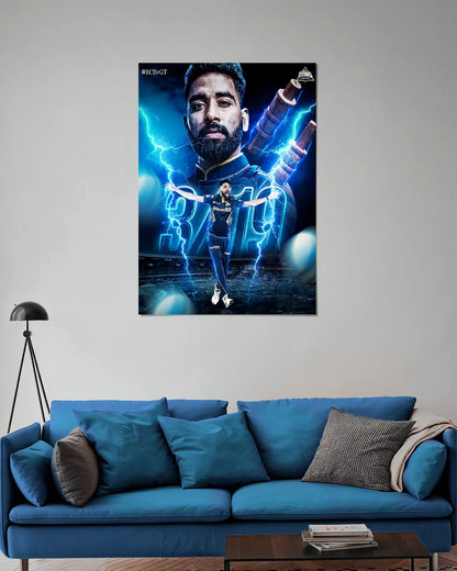 Gujarat Titans Cricket Wall Poster | Mohammed Siraj Wall Art