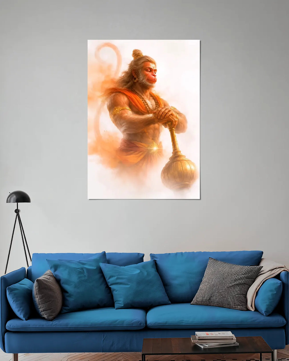 Hanuman Ji Meditating Wall Poster | Peaceful Bajrangbali Art
