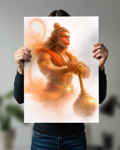 Hanuman Ji Meditating Wall Poster | Peaceful Bajrangbali Art