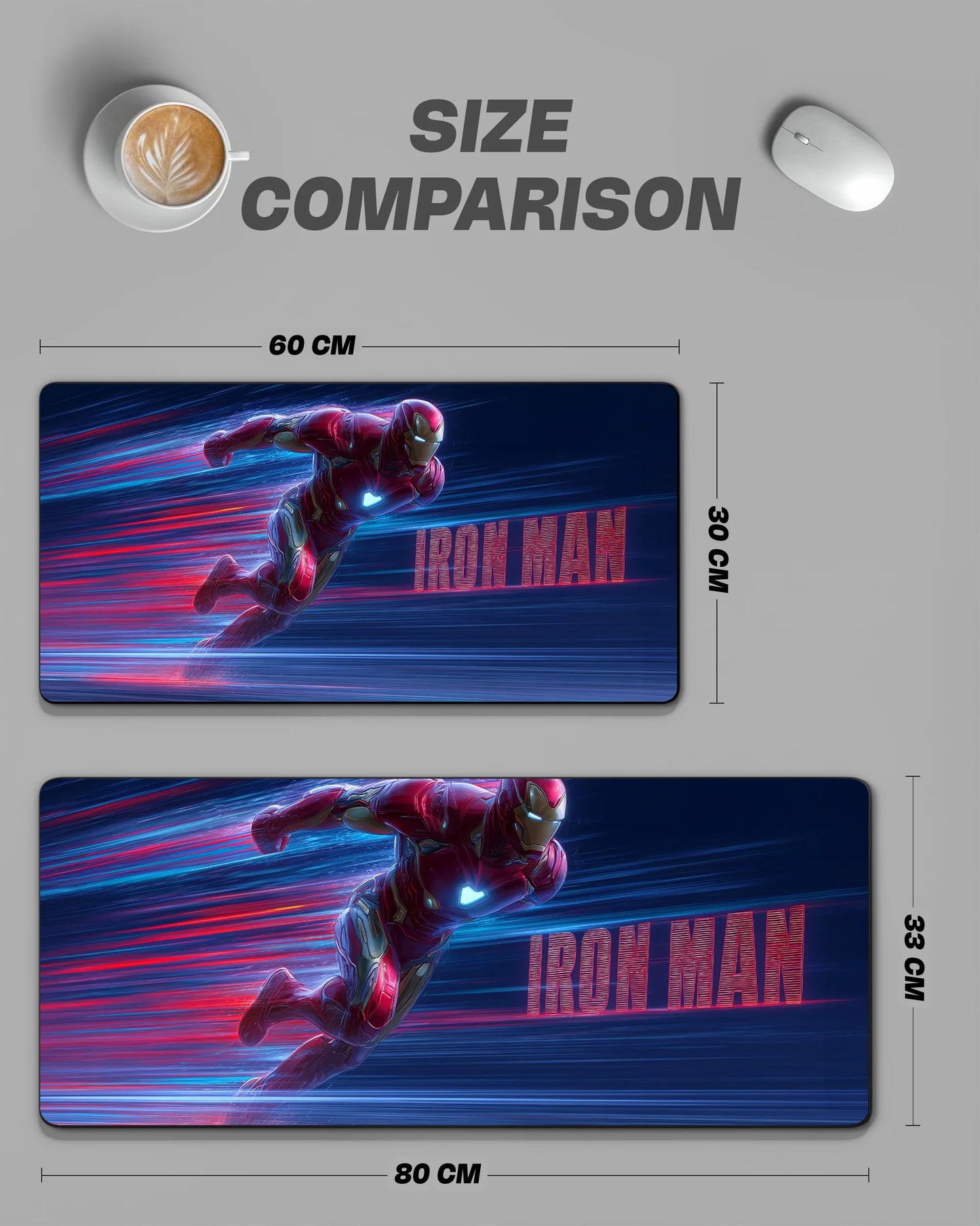 Iron Man Flight Desk Mat | Marvel Superhero Extended Gaming & Office Mouse Pad