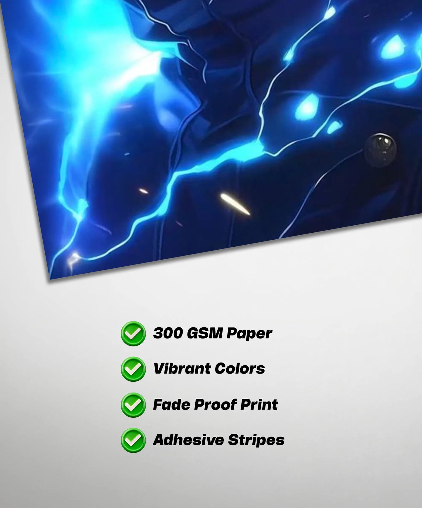 Satoru Gojo Blue Lightning Poster | Jujutsu Kaisen Anime Wall Art