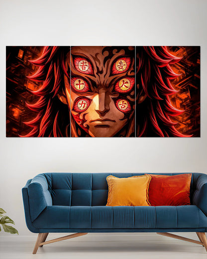 Kokushibo Six Eyes Split Wall Poster | Demon Slayer Anime Wall Art