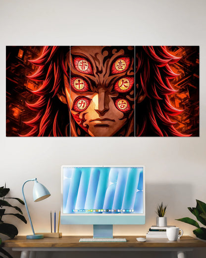 Kokushibo Six Eyes Split Wall Poster | Demon Slayer Anime Wall Art