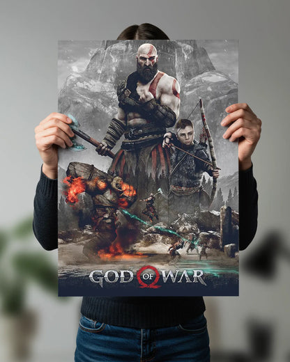 Kratos & Atreus God of War Wall Poster | Warrior Art