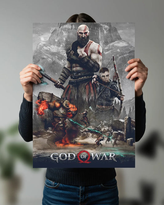 Kratos & Atreus God of War Wall Poster | Warrior Art
