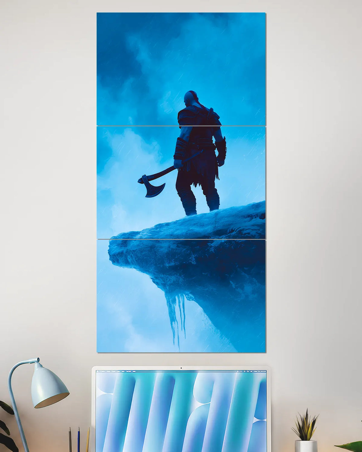 Kratos God of War Ice Axe Split Wall Poster | Gaming Wall Art