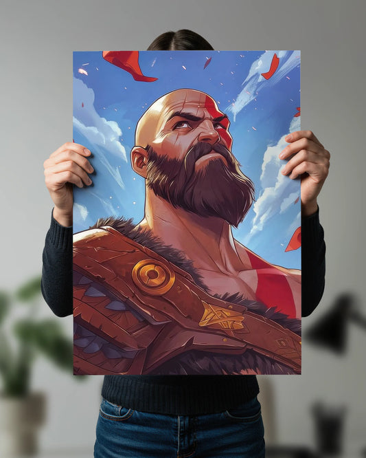 Kratos God of War Poster | Legendary Warrior Gaming Wall Art