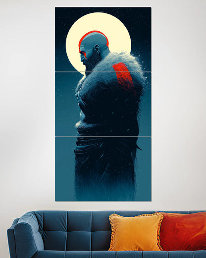 Kratos God of War Moonlight Split Wall Poster | Gaming Wall Art