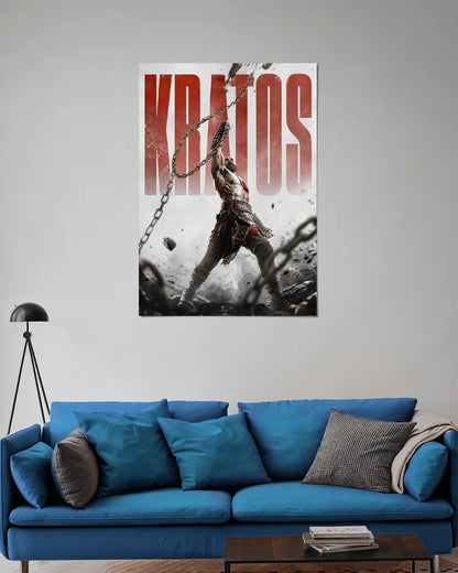 Kratos God of War Wall Poster | Ragnarok Warrior Art