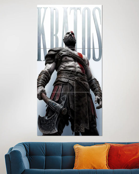 Kratos God of War Ragnarok Split Wall Poster | Gaming Wall Art