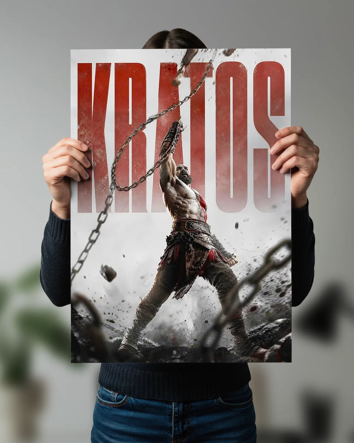Kratos God of War Wall Poster | Ragnarok Warrior Art