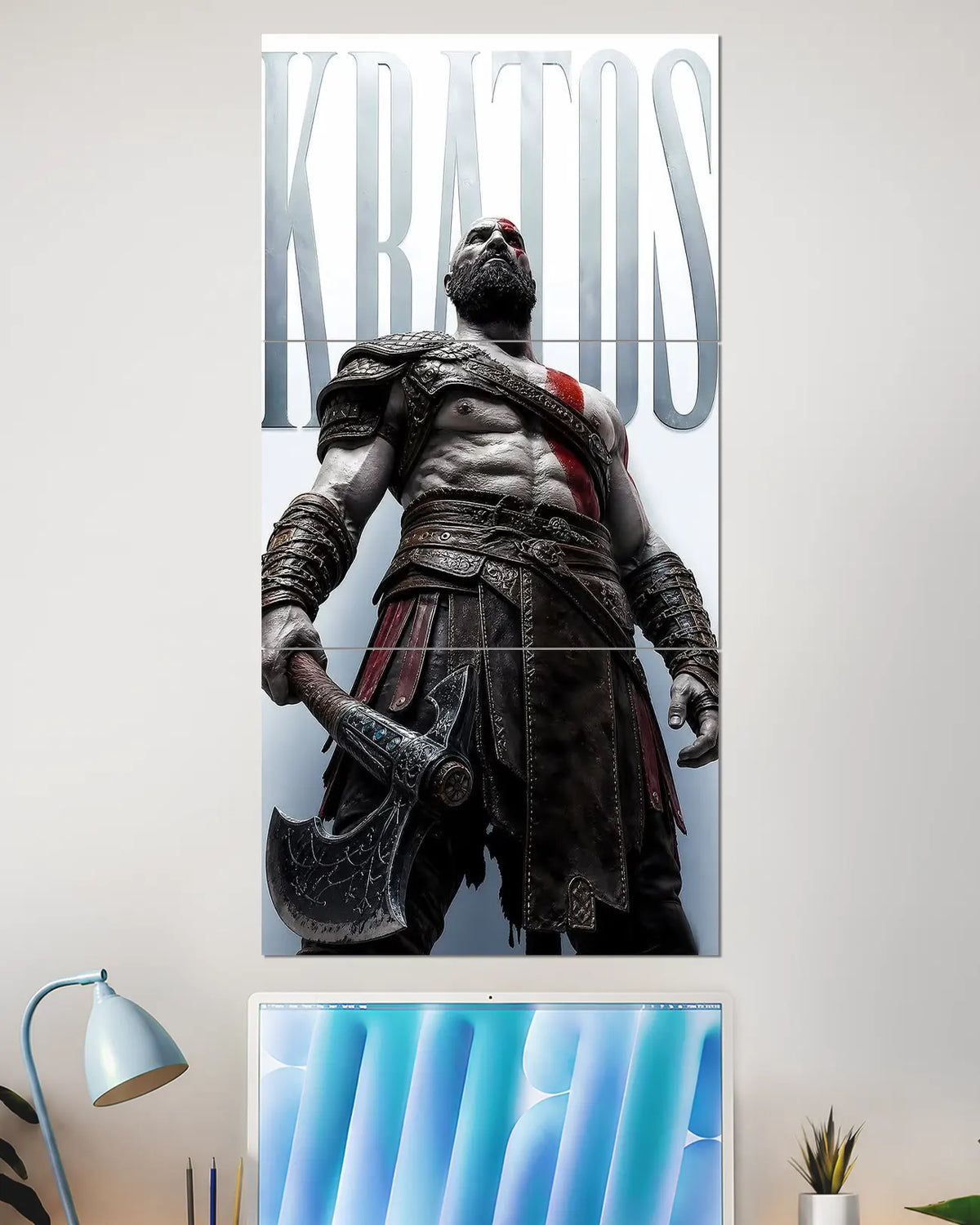 Kratos God of War Ragnarok Split Wall Poster | Gaming Wall Art