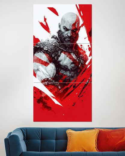 God of War Kratos Split Wall Art | Gaming Wall Poster